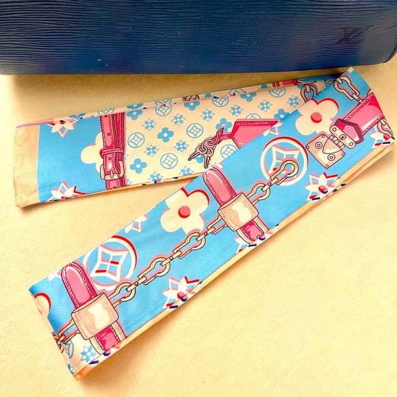 Vibrant Multicolor Twilly Wrap Bandeau Scarf - Picture 2 of 6